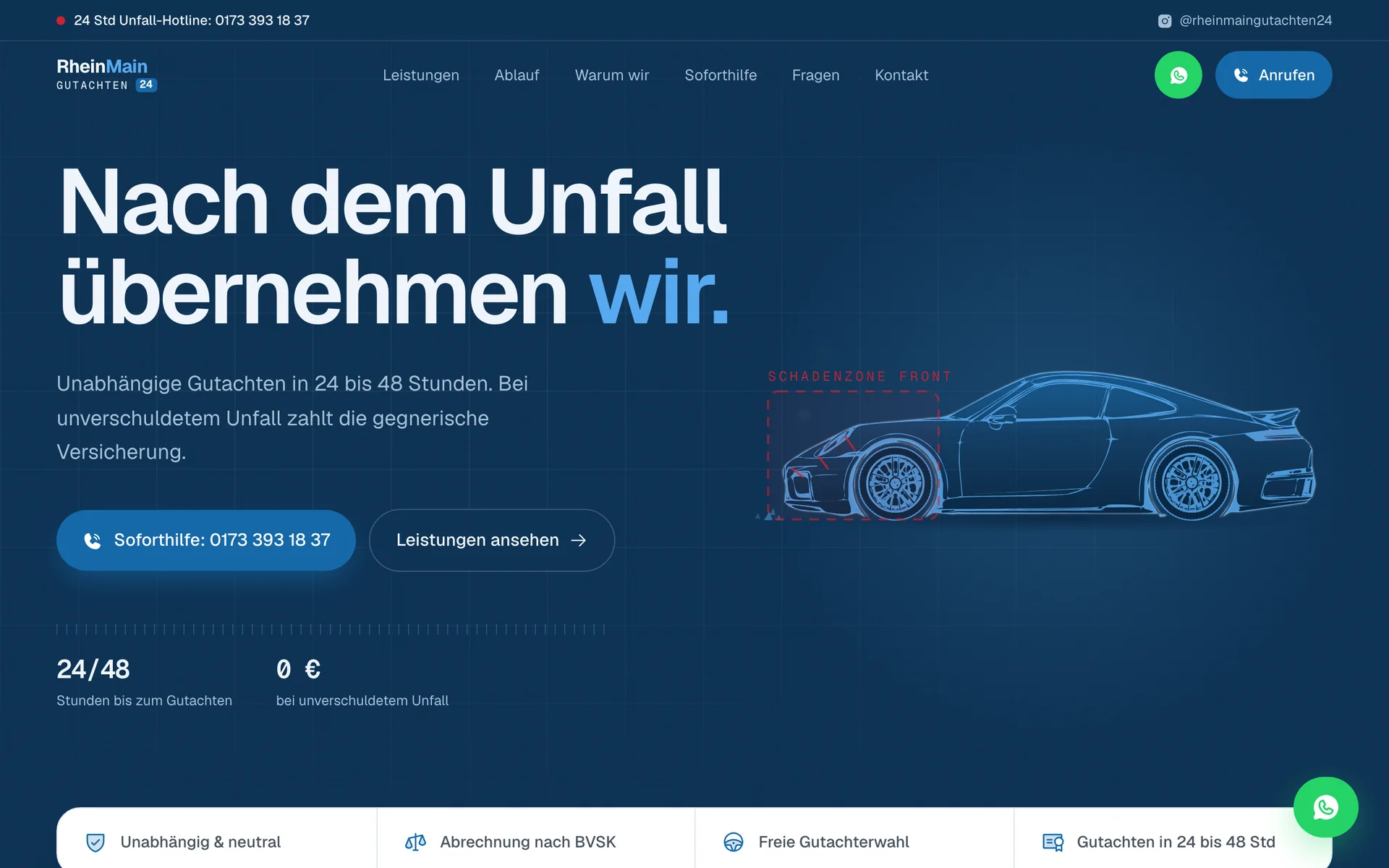 Startseite von RheinMain Gutachten 24