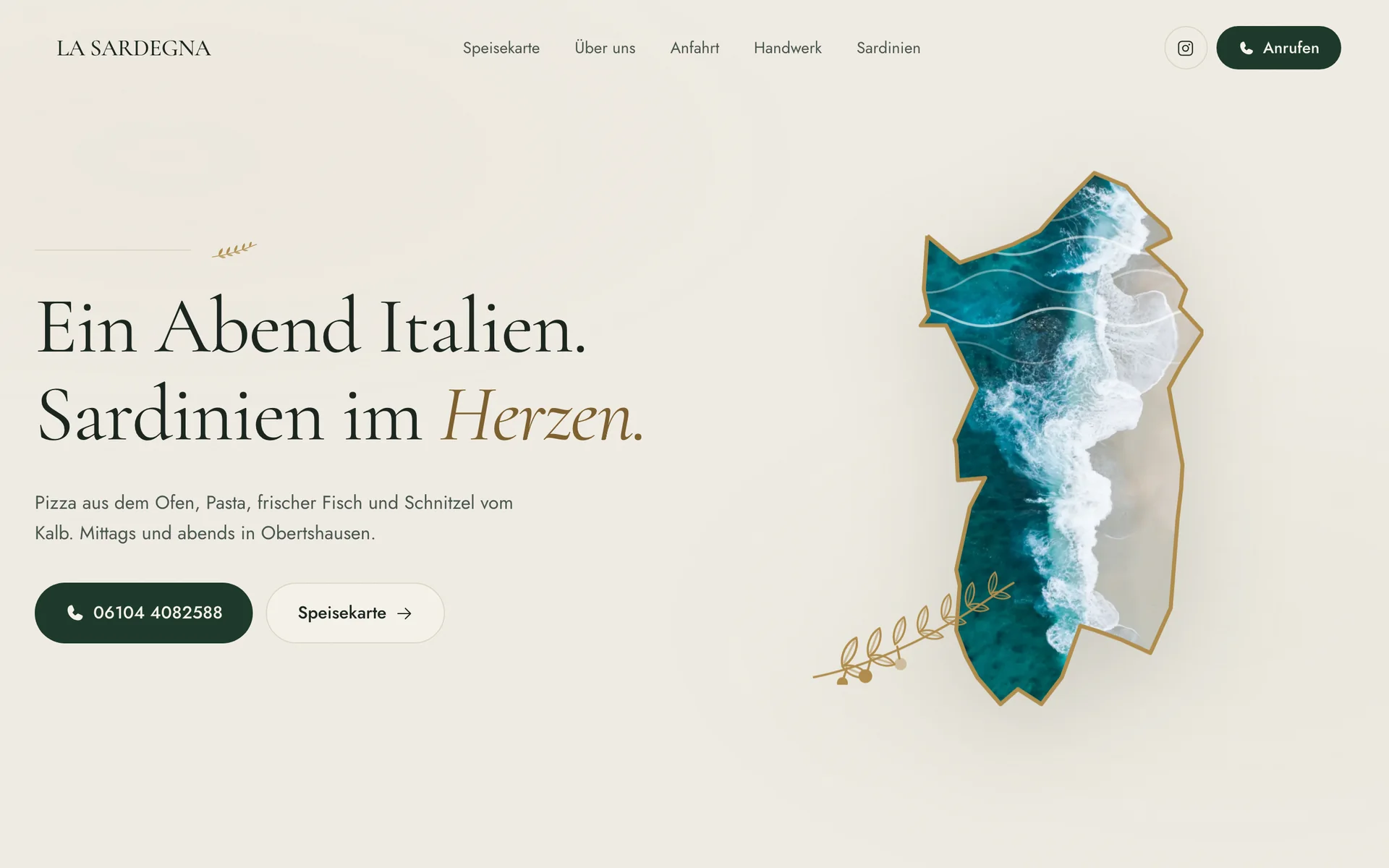 Startseite von La Sardegna
